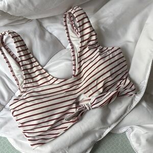 Striped Red and White Crop Top